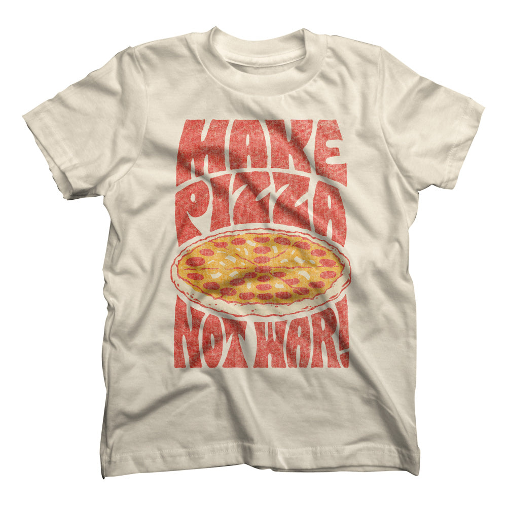 Make Pizza Not War Kids T-shirt
