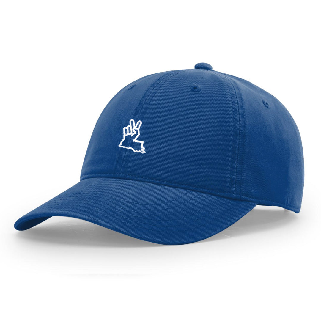 Louisiana Peace Hand Dad Hat Royal