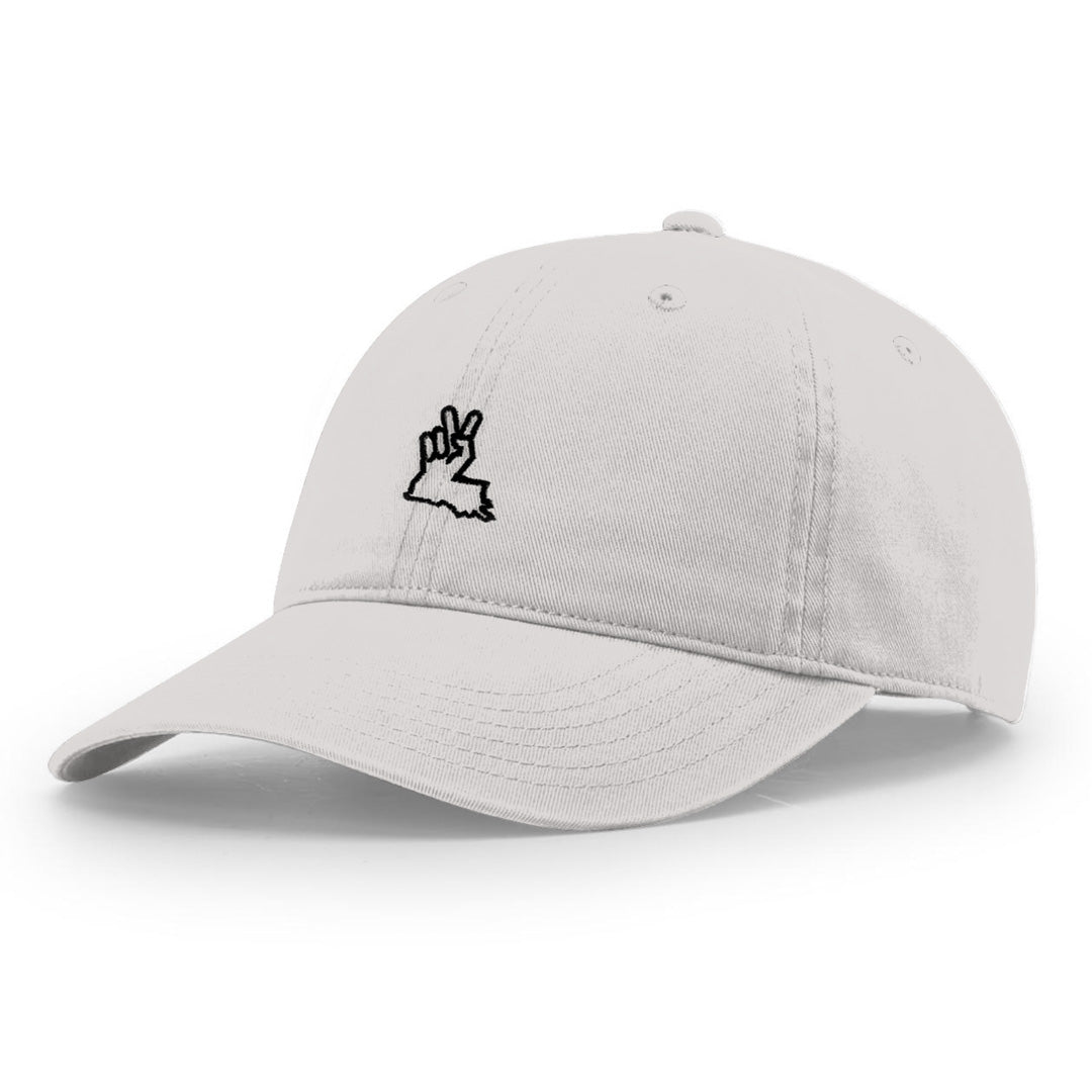 Louisiana Peace Hand Dad Hat White