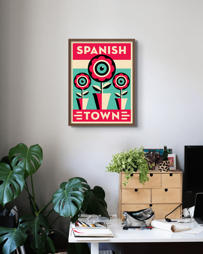 Spanish Town Neighborhood Poster