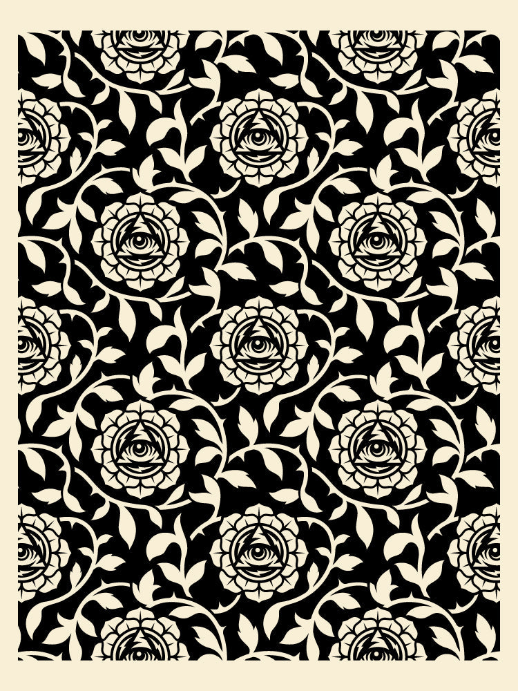 Icon Vine Pattern Screen Black Negative