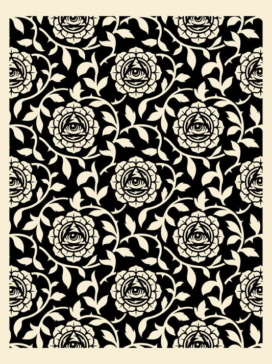 Icon Vine Pattern Screen Black Negative