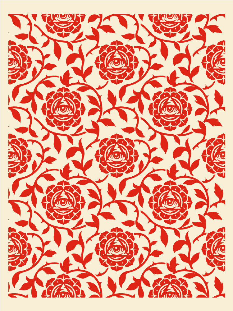 Icon Vine Pattern Screen Red Positive