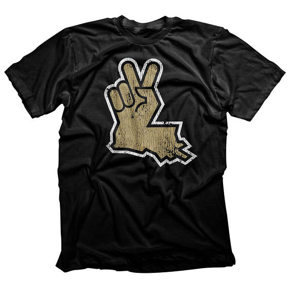 Louisiana Peace Hand Black/Gold