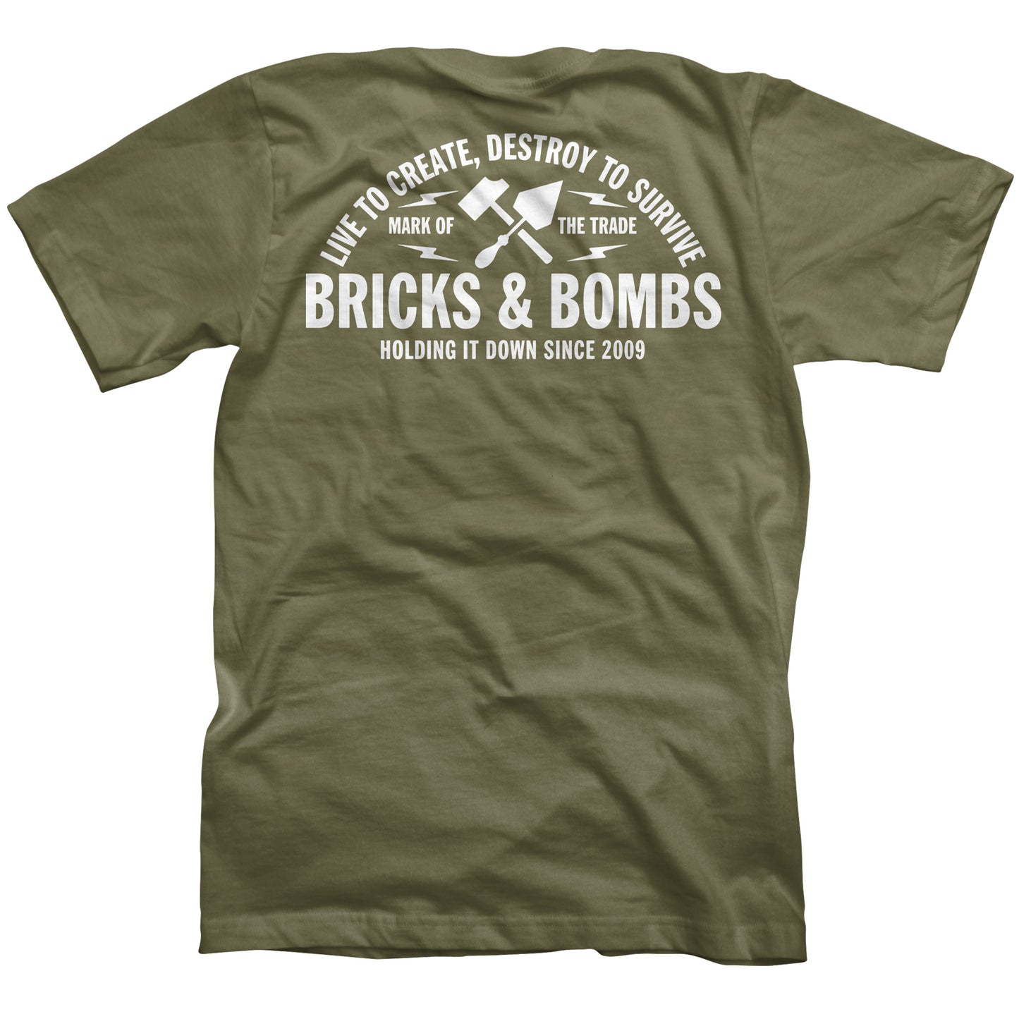 Bricks and Bombs Franklin T-shirt Military Green