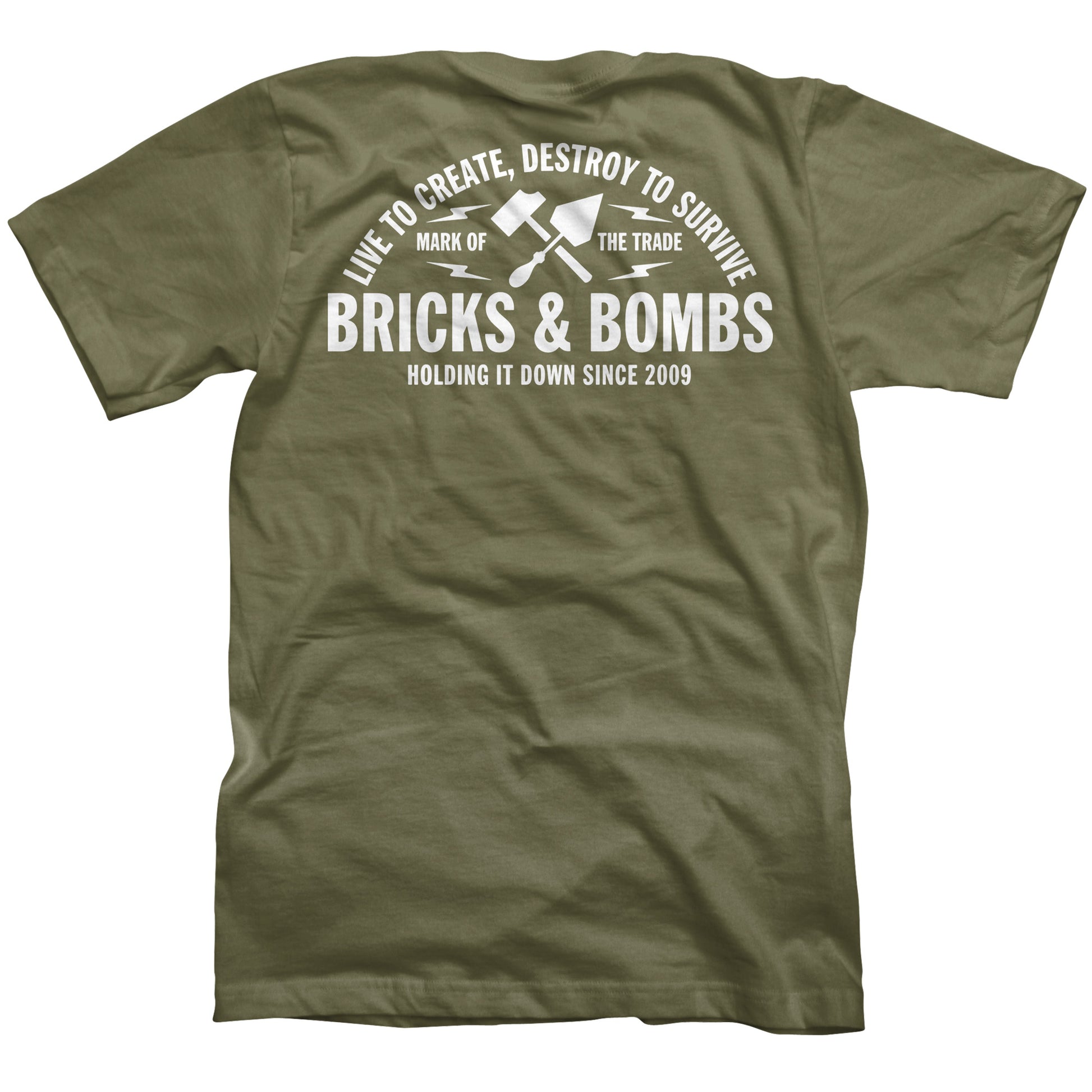Bricks and Bombs Franklin T-shirt Military Green