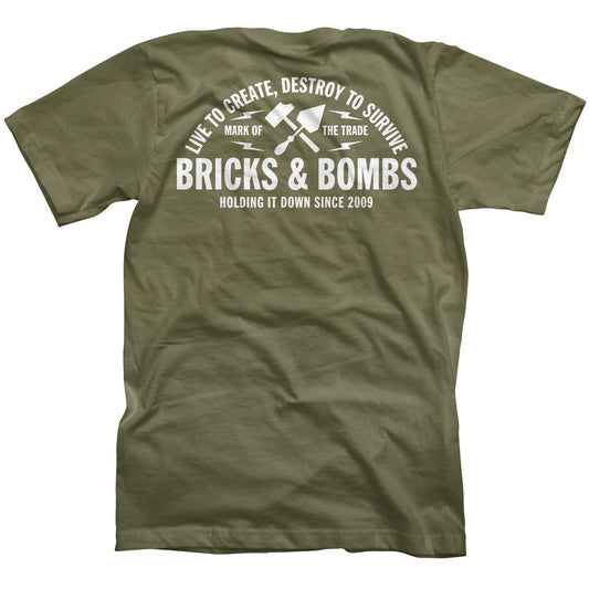 Bricks and Bombs Franklin T-shirt Military Green