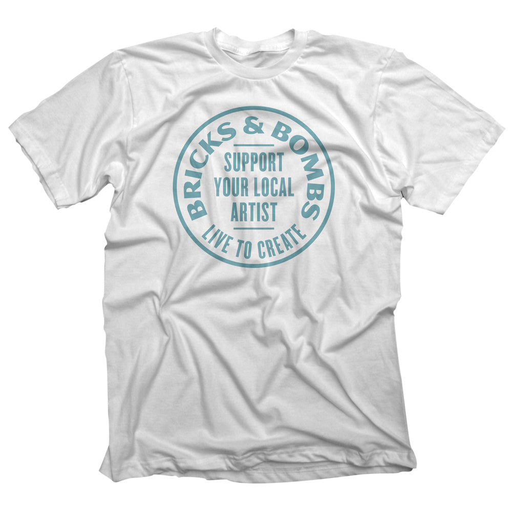 Bricks and Bombs Support Your Local Artist Seal T-shirt