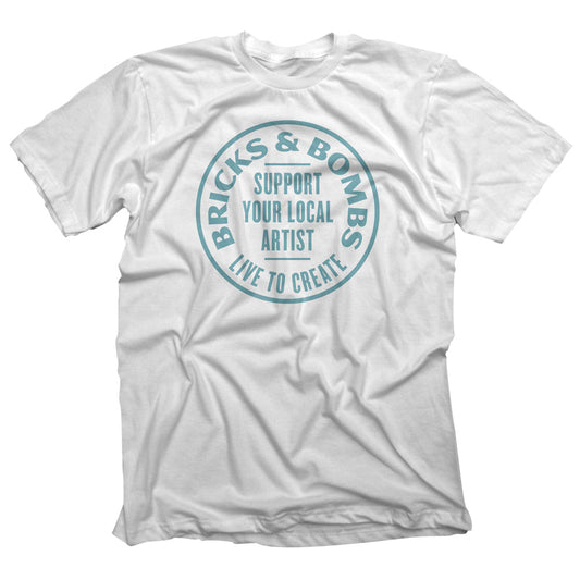 Bricks and Bombs Support Your Local Artist Seal T-shirt
