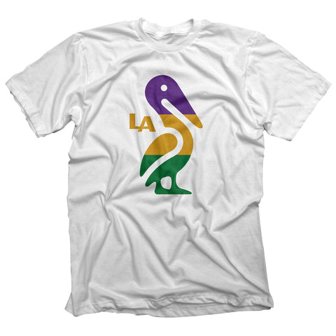 Louisiana Pelican Icon Mardi Gras T-shirt