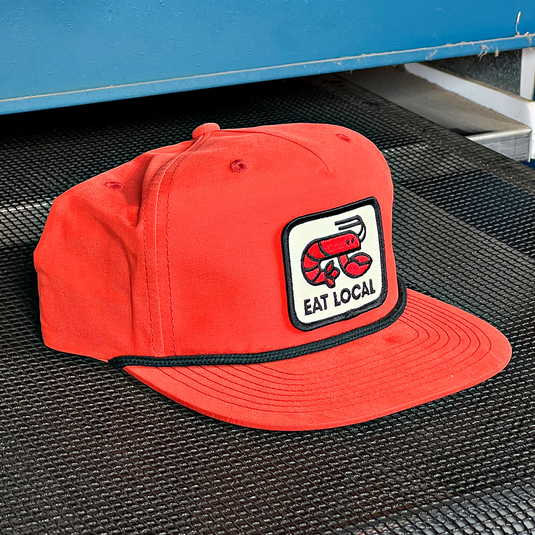 Eat Local Snapback Hat Orange