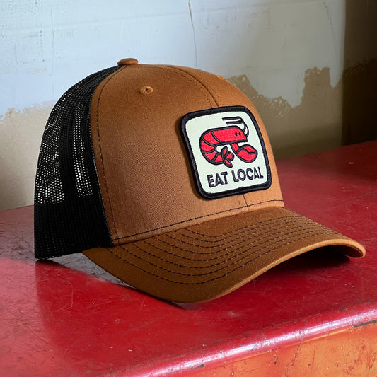 Eat Local Trucker Hat Caramel