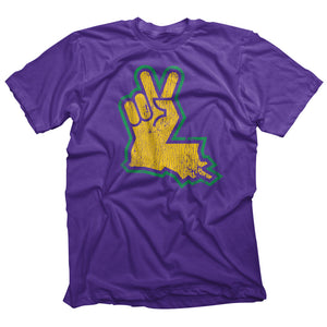 Louisiana Peace Hand Mardi Gras T-shirt