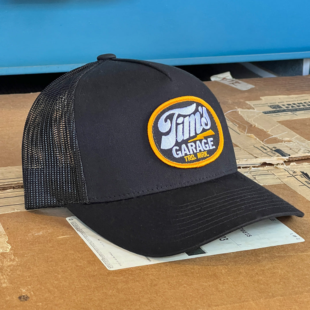 Tim's Garage Logo Patch Trucker Black