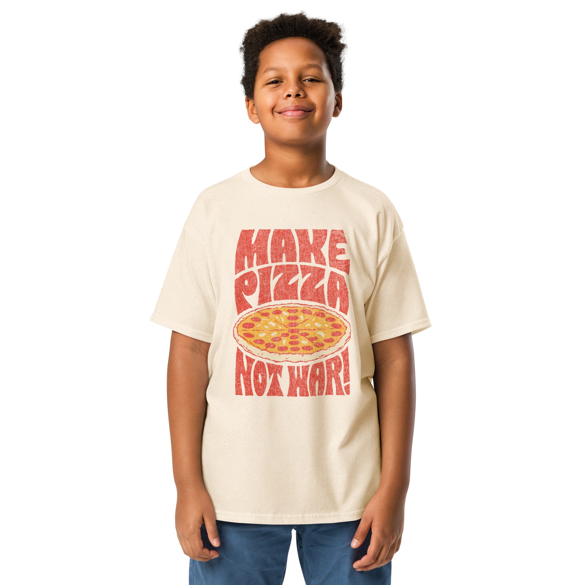 Make Pizza Not War Kids T-shirt