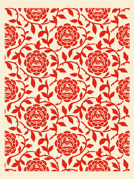Icon Vine Pattern Screen Red Positive