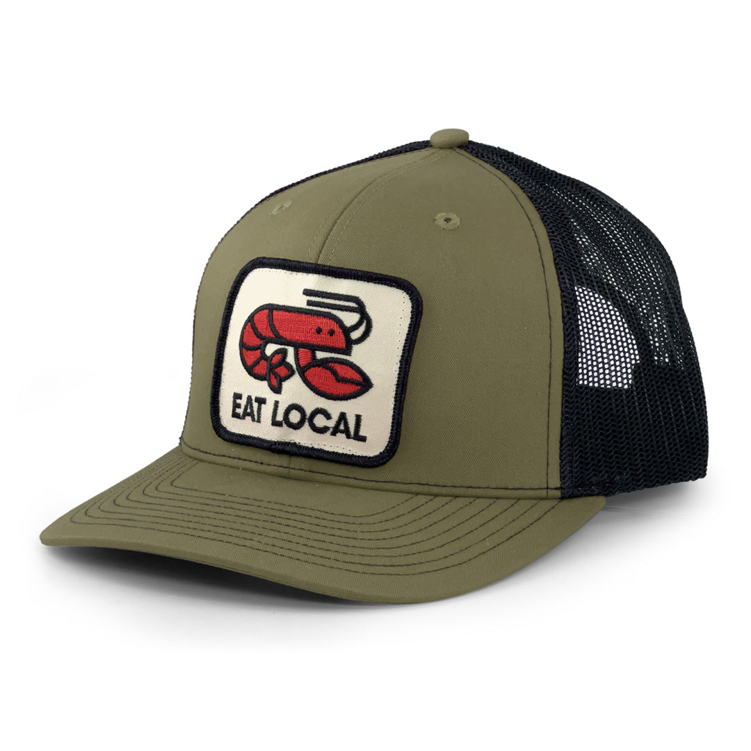 Eat Local Trucker Hat Olive