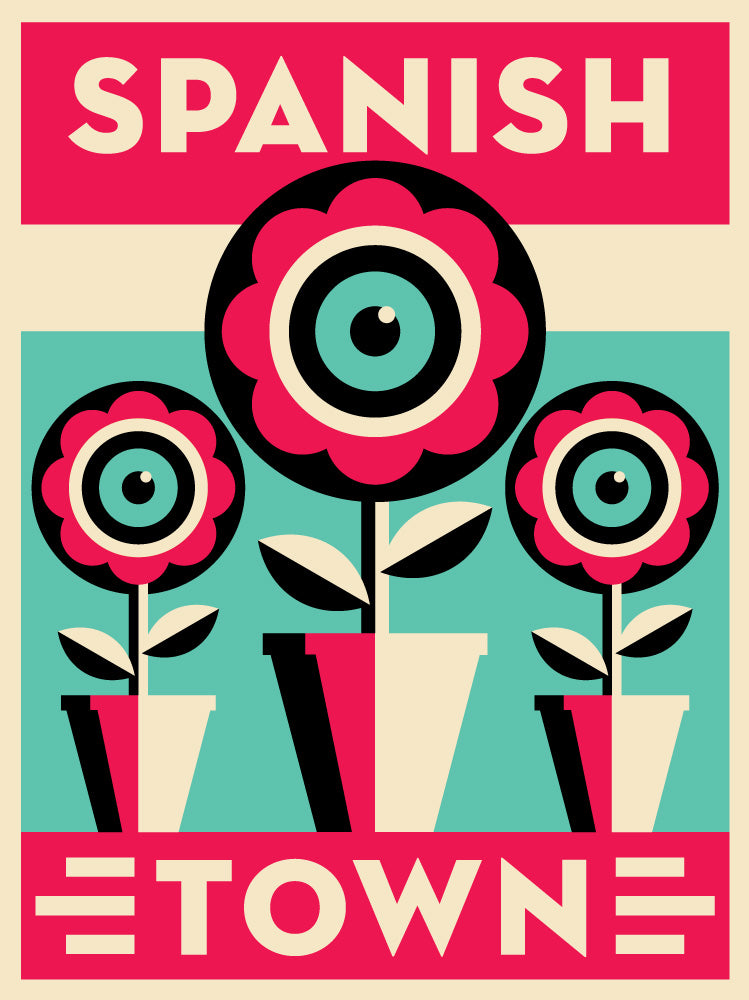 Spanish Town Neighborhood Poster