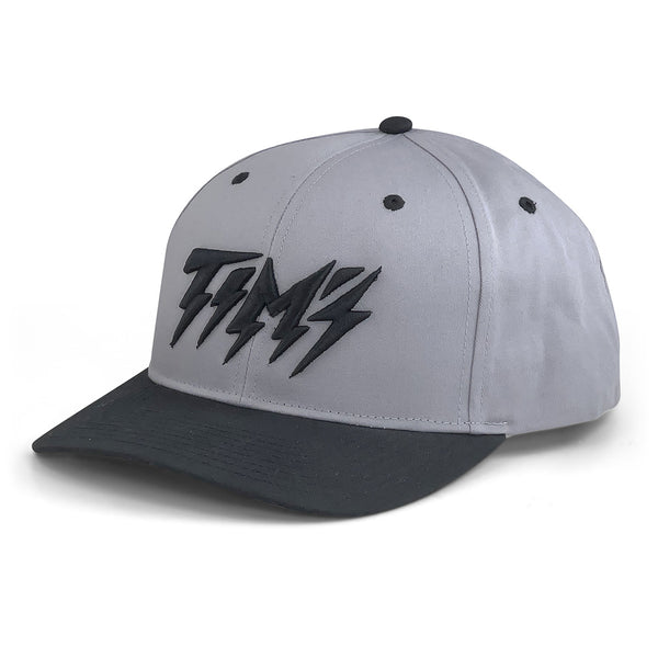 Tim's Garage Hi-Volt Snapback Hat Grey Black