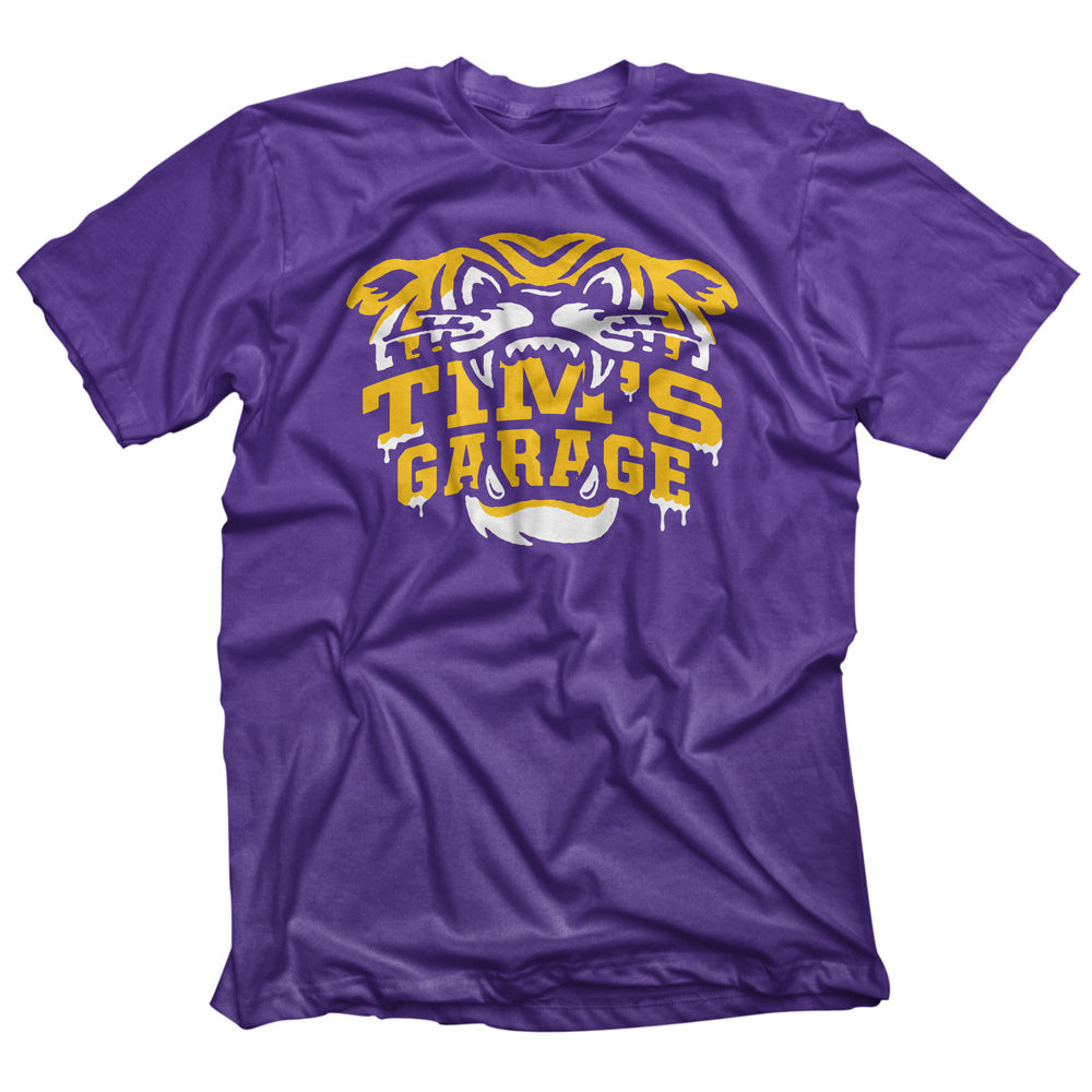 Tim’s Garage Tiger Bait T-shirt Purple