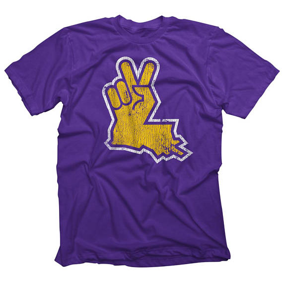 Louisiana Peace Hand Purple/Gold